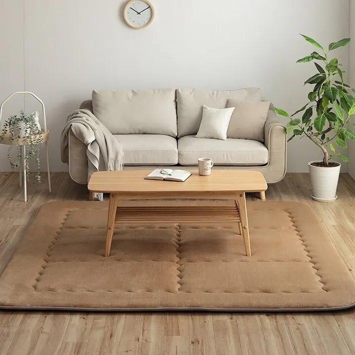 スムース 国産固綿40mm使用 フランネル生地 ふっくら敷 『F敷』 グリーン 約190×190cm 防音対策 4956642325093【別送品】