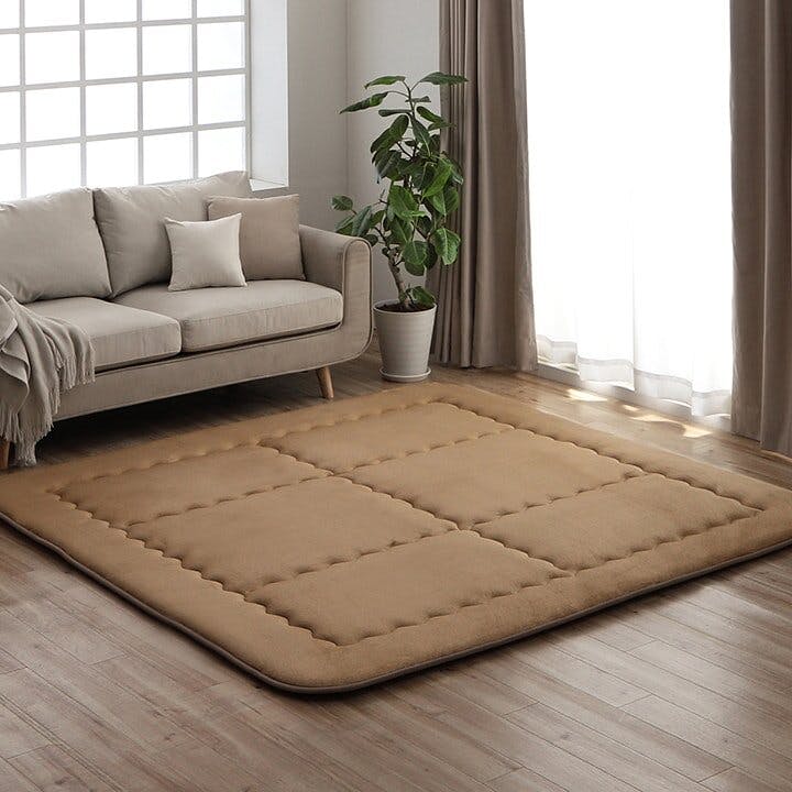 国産固綿40mm 使用 フランネル生地 ふっくら敷 スムースF敷 ベージュ 約 190×190cm スムース 国産固綿40mm使用 フランネル生地 ふっくら敷 『F敷』 ローズ