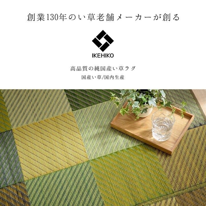 IKEHIKO カラフルブロック ラグ 純国産 国産 日本製 い草 抗菌 IKEHIKO カラフルブロック ラグ 純国産 国産 日本製 い草 抗菌