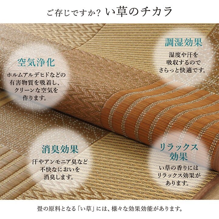 京刺子 ラグ い草 国産 純国産 日本製 モダン 抗菌防臭 自然素材