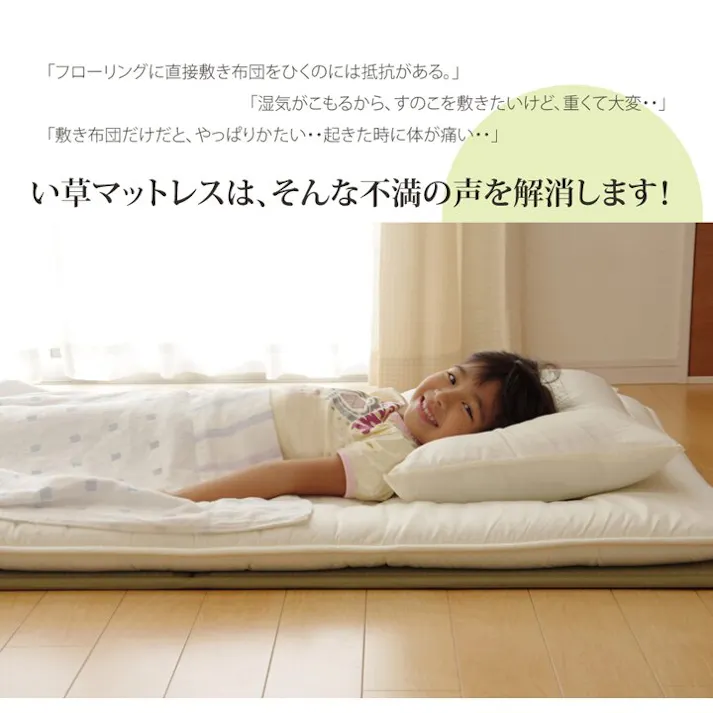 い草マットレス マットレス シングル 三つ折り い草 置き畳 国産 約100×210cm (裏:不織布)【別送品】