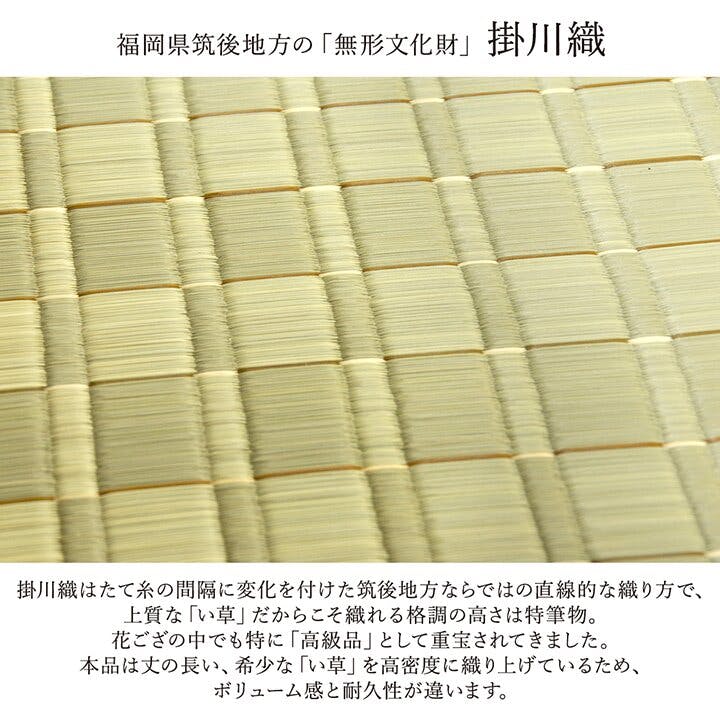 松川 純国産 掛川織 花ござ い草 敷物 カーペット グリーン 江戸間10畳
