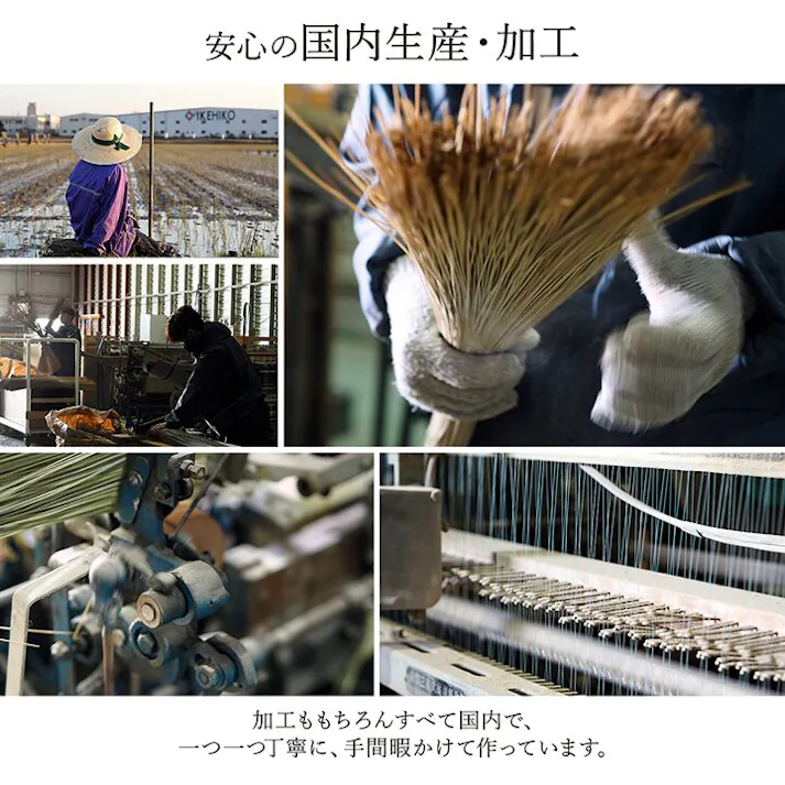 松川 純国産 掛川織 花ござ い草 敷物 カーペット グリーン 本間10畳 (約477×382cm) 防音対策 調湿 夏用 ペット用【別送品】