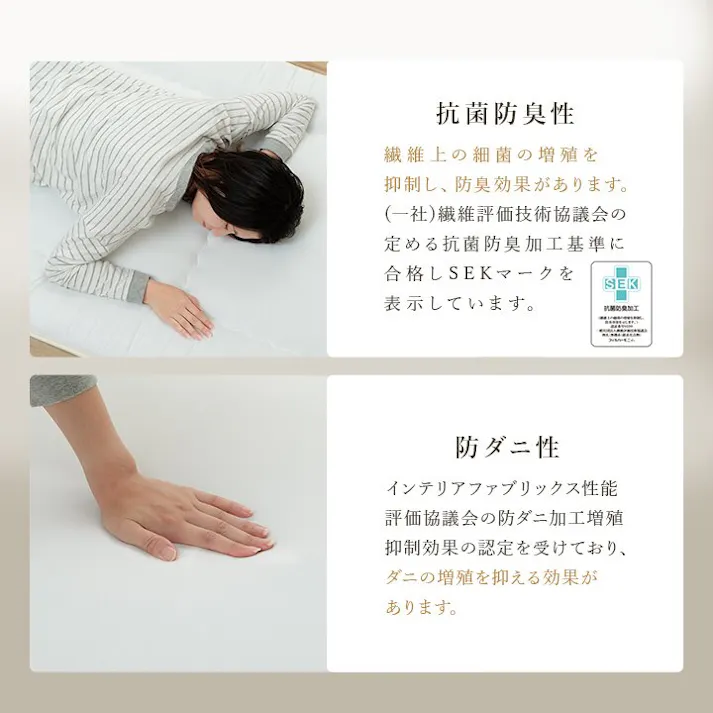 ヌード 敷布団 シングル 寝具 洗える 無地 清潔感 新生活 抗菌防臭 防ダニ 140×210cm クッション中身 クッションのみ インナークッショ【別送品】