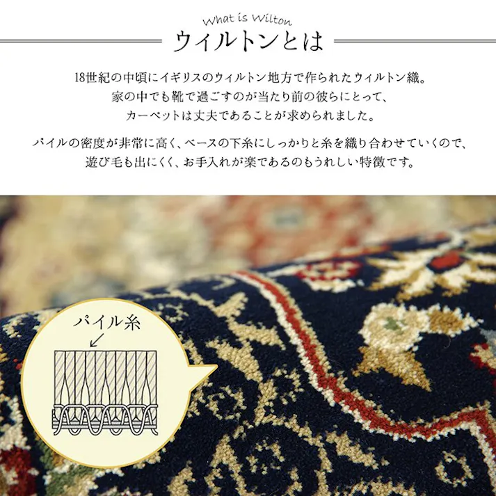 ベルミラ 玄関マット トルコ製 ウィルトン織り 約50×80cm 抗菌防臭 消臭機能 へたりにくい ネイビー【別送品】