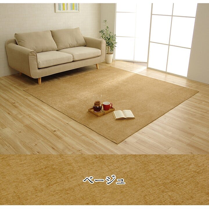 モデルノ ラグ 正方形 洗える 撥水 無地 シンプル 滑りにくい