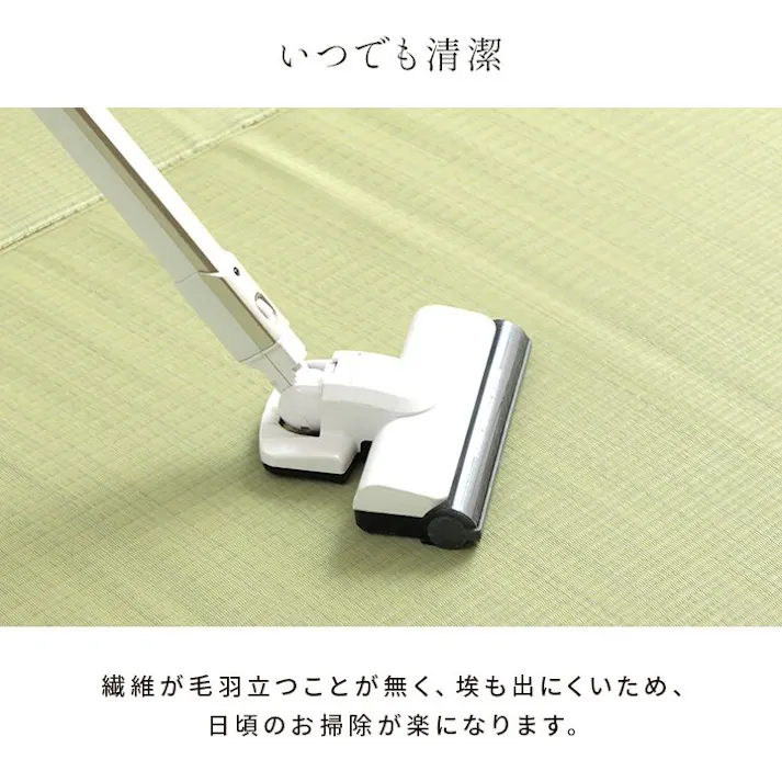 五木 洗える ござ 日本製 国産 カーペット 丈夫 除菌スプレー対応 敷詰 ラグ 敷物 ペット 無地 グリーン 江戸間6畳(約261×352cm) 防音対策【別送品】