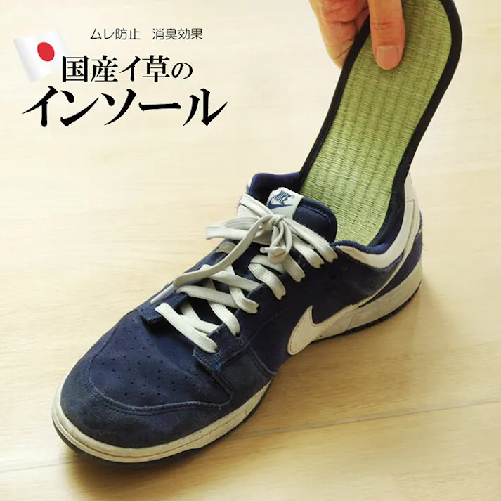 い草インソール インソール メンズ 消臭 抗菌 ネイビー 約26cm【別送品】