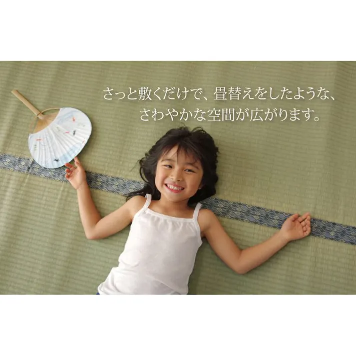 柿田川 純国産 い草 上敷き カーペット 糸引織 江戸間8畳(約352×352cm) 防音対策【別送品】