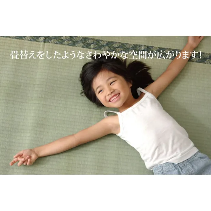 西陣 純国産 減農薬栽培 い草 上敷き カーペット 糸引織 江戸間2畳(約176×176cm) 熊本県八代産イ草使用 防音対策【別送品】