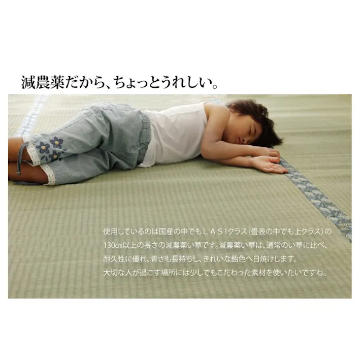 西陣 純国産 減農薬栽培 い草 上敷き カーペット 糸引織 本間6畳(約286×382cm) 熊本県八代産イ草使用 防音対策【別送品】