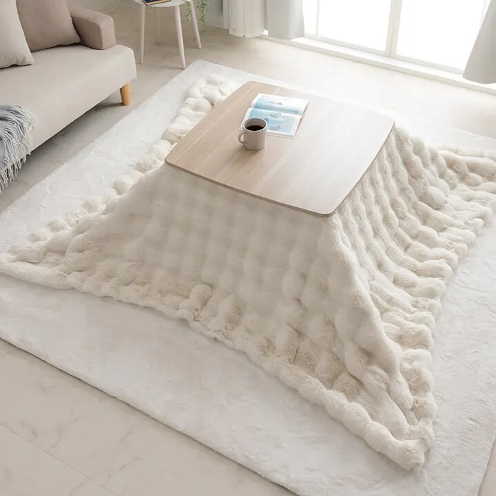 ラピアスプレミアム こたつ布団 長方形 こたつ掛布団 省エネ 韓国インテリア 海外風 新生活 北欧 姫系 ふわふわ アイボリー 約180×220cm 4550317223723【別送品】