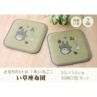 となりのトトロ 55×55cm 2枚組 1130670011905 クッション 座布団 座布団 い草【別送品】