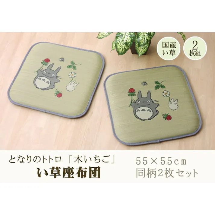 となりのトトロ 55×55cm 2枚組 1130670011905 クッション 座布団 座布団 い草【別送品】