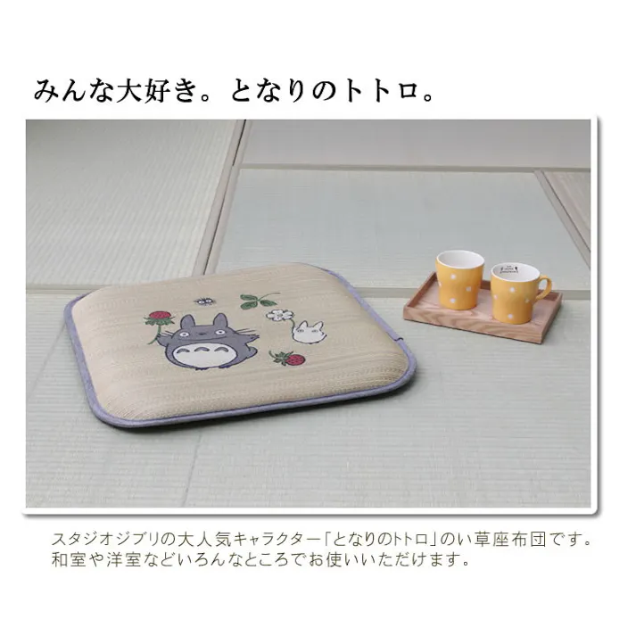 となりのトトロ 55×55cm 2枚組 1130670011905 クッション 座布団 座布団 い草【別送品】