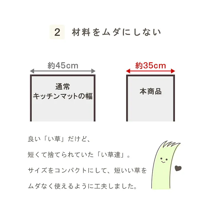 みらい 35×180cm 1010380018906 マット キッチンマット い草【別送品】