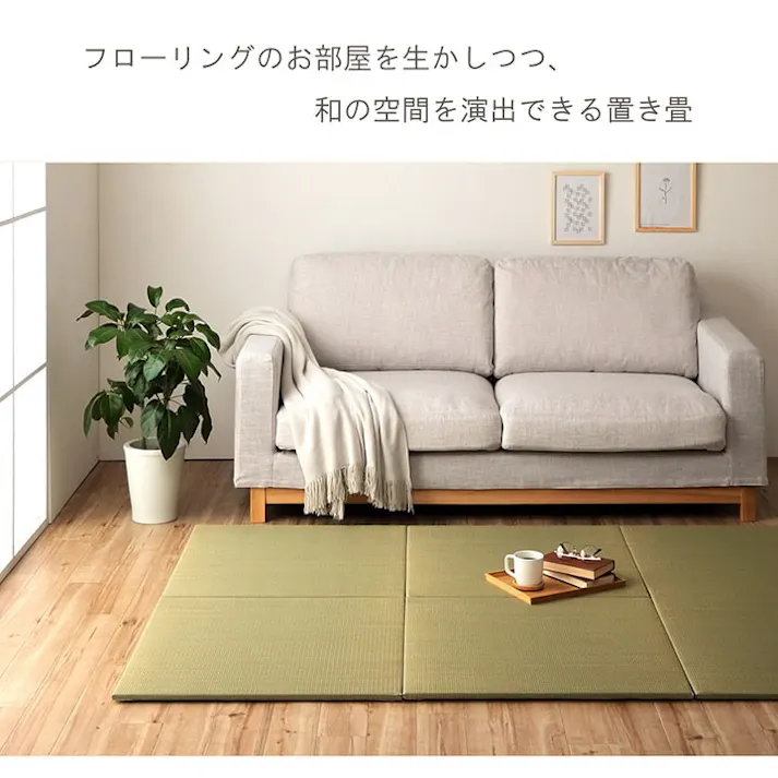 みらい 70×70cm 2枚組 1111540010409 カーペット 置き畳 い草【別送品】