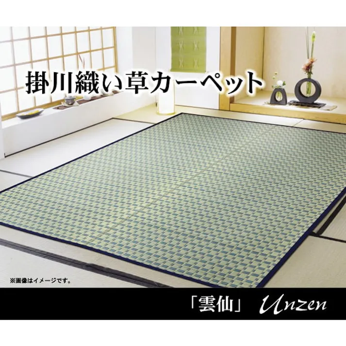 雲仙 ベージュ 191×286cm 1030980021102 カーペット 花ござ い草【別送品】