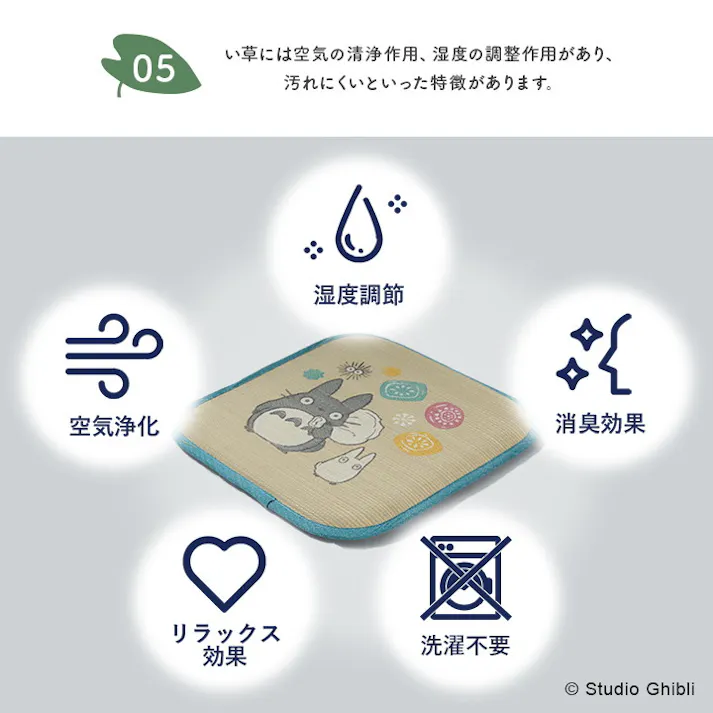 となりのトトロ 40×40cm 1141620010202 クッション 座布団 シート い草【別送品】