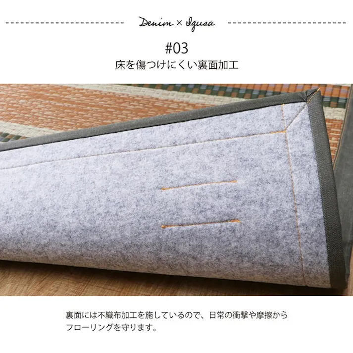 ラルフ ブルー 191×250cm 1050300043904 カーペット い草ラグ い草/裏貼【別送品】