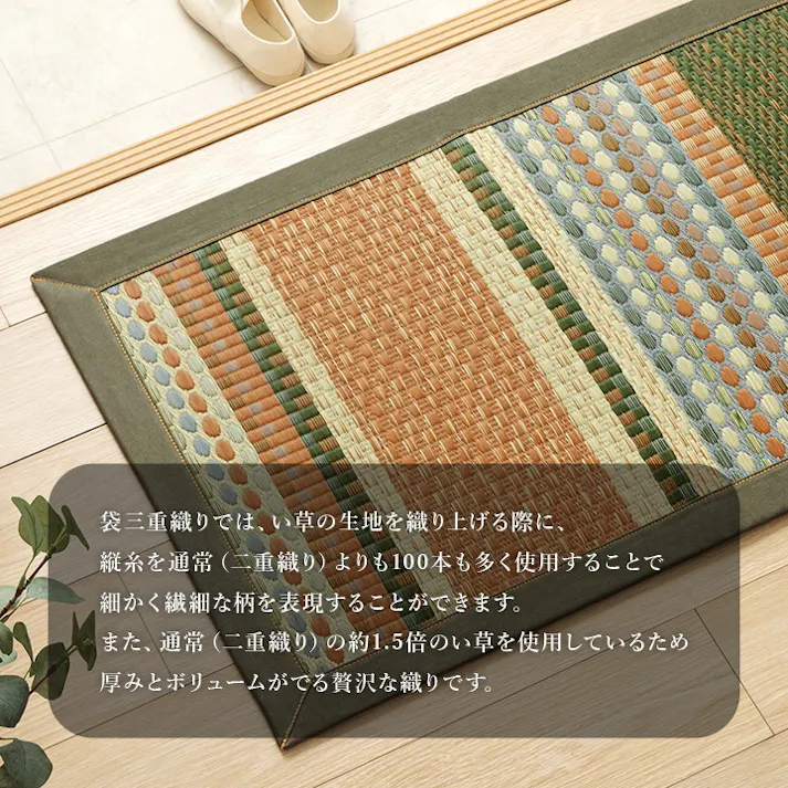 ラルフ ブルー 70×120cm 1080510044704 カーペット 玄関マット い草/ウレタン【別送品】