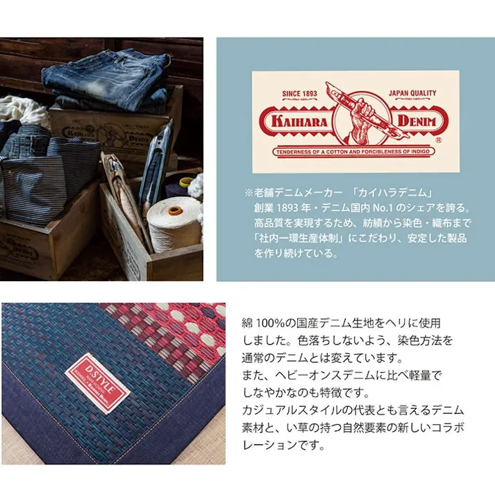 ラルフ ブルー 140×200cm 1050300042303 カーペット い草ラグ い草/裏貼【別送品】