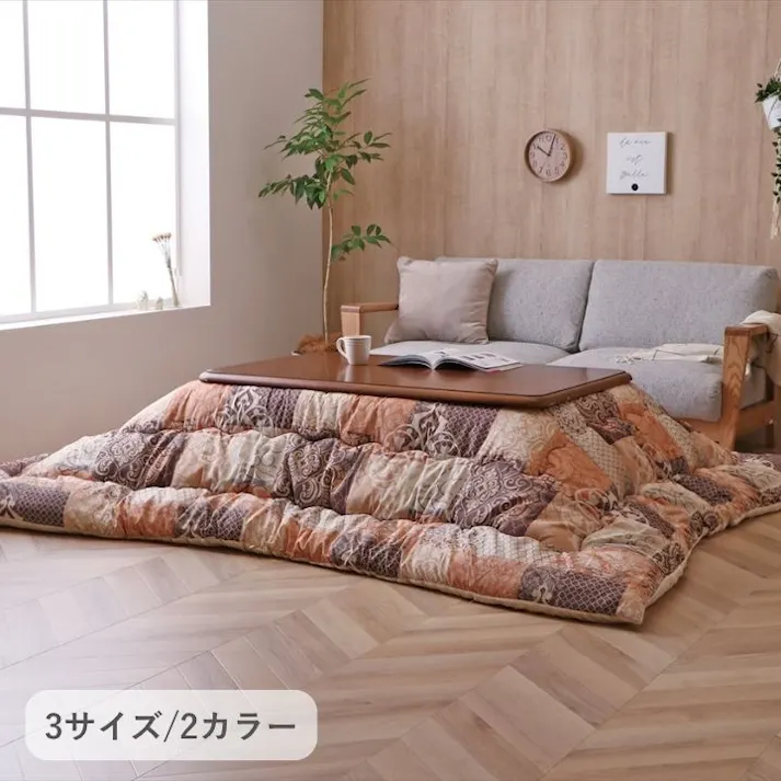 クオーレ こたつ掛布団 オレンジ 205×245cm こたつ布団 エレガンス柄 あったか素材 4550317210570【別送品】