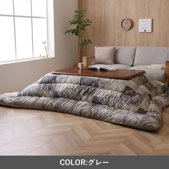 クオーレ こたつ掛布団 オレンジ 205×245cm こたつ布団 エレガンス柄 あったか素材 4550317210570【別送品】