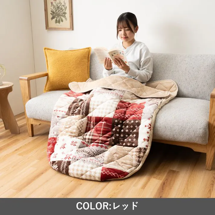 リーチェ ポケットこたつ レッド 70×90cm レッド あったかグッズ ノルディック柄 1人用 冬用 1171400245699【別送品】