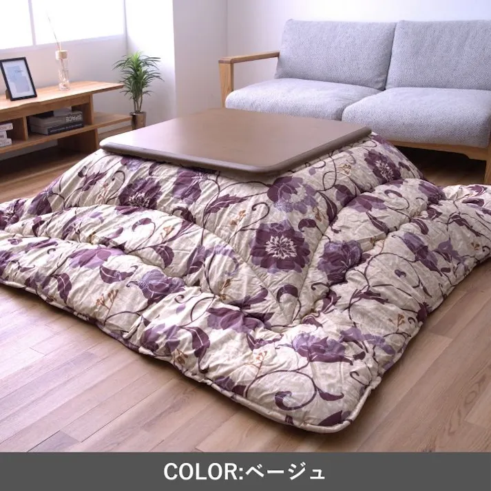 リビエラ こたつ掛布団 グレー 205×205cm こたつ布団 和モダン柄 あったか素材 4956642631088【別送品】