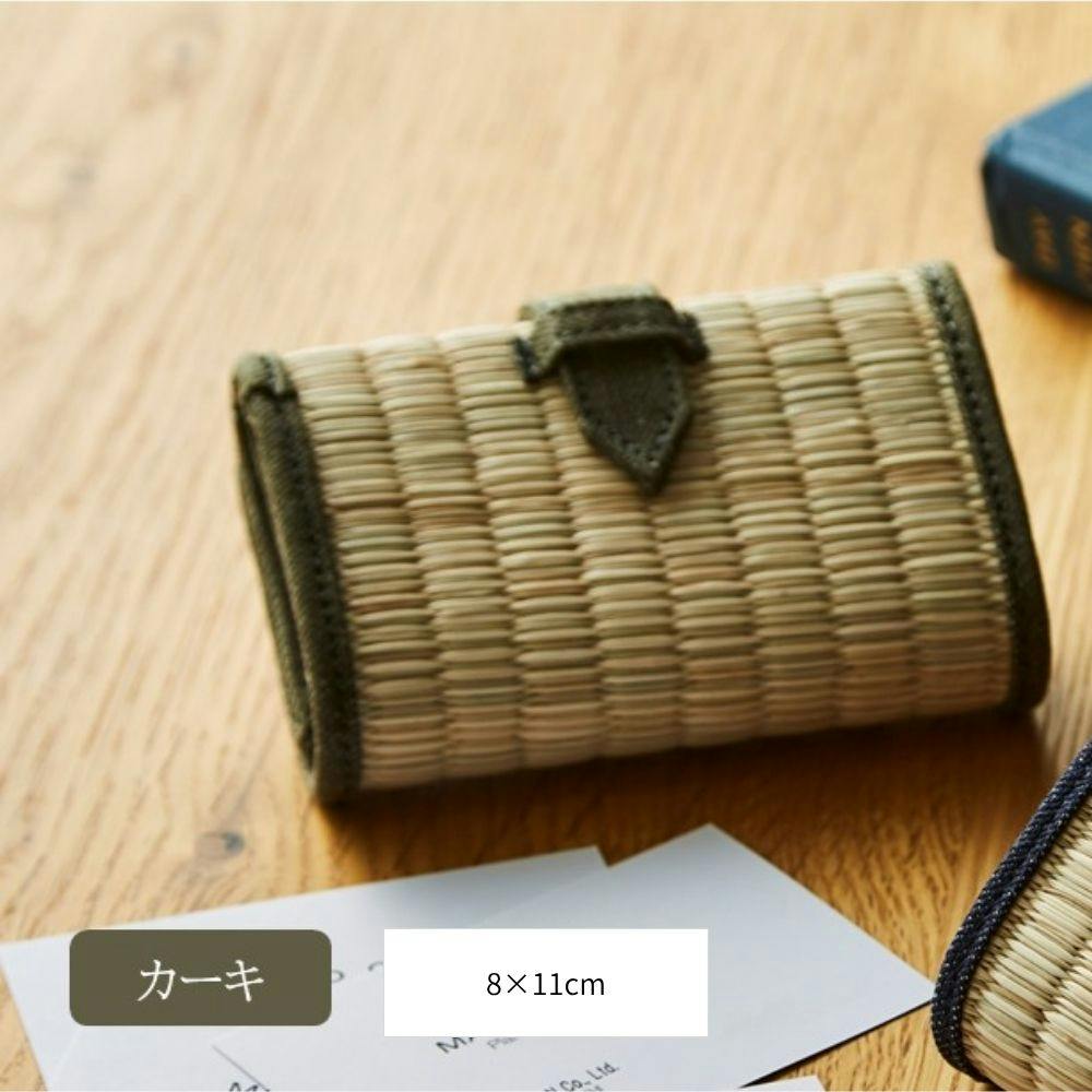名刺入れカーキ 名刺入れ 約8×11cm デニム ビジネス 個性的 1141330011702【別送品】