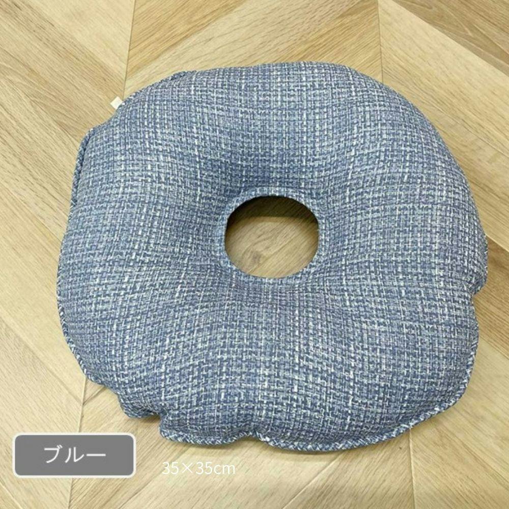 ソラレ クッション ブルー 約35×35cm クッション性 小さめ 円形 1212650040401【別送品】
