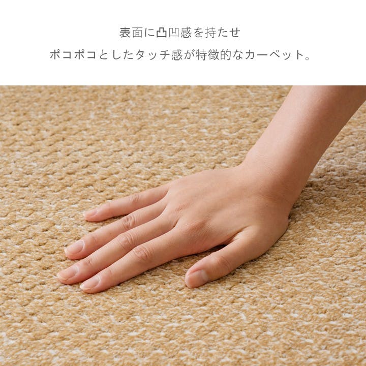 サイディ カーペット・ラグ ブラウン 約185×185cm 冬用 厚手