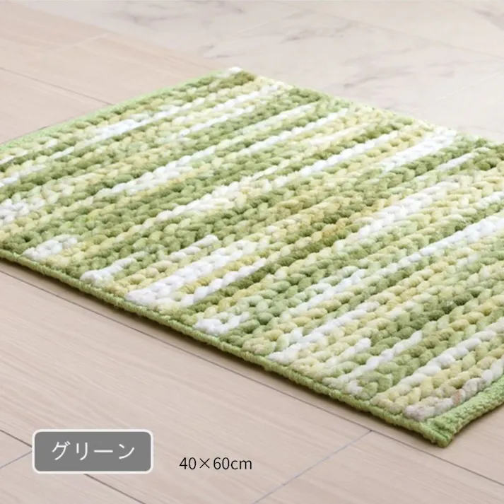 フォード バスマット グリーン 約40×60cm 吸水性 手織り ふわふわ 1302600120301【別送品】