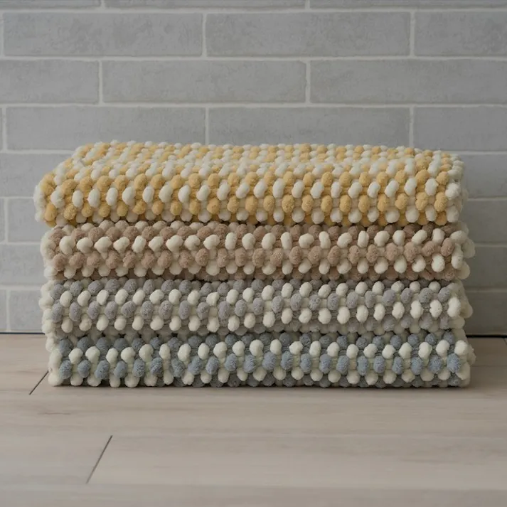 チェスター バスマット ブラウン 約35×50cm 吸水性 手織り マルチマット 1302480060201【別送品】