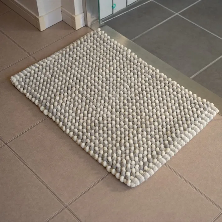 チェスター バスマット ブラウン 約35×50cm 吸水性 手織り マルチマット 1302480060201【別送品】