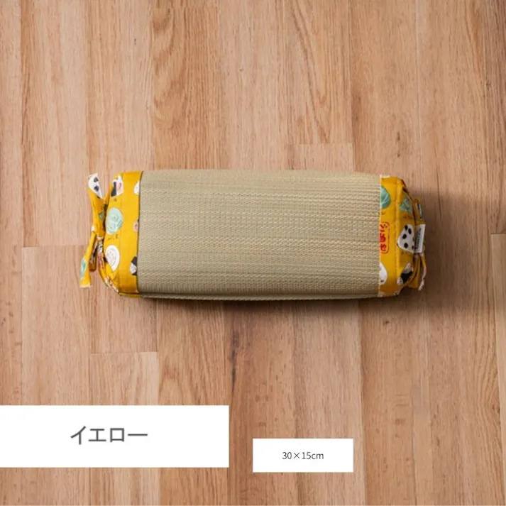 おにぎり 枕 イエロー 約30×15cm おひるね くつろぎ クッション 1123250291101【別送品】