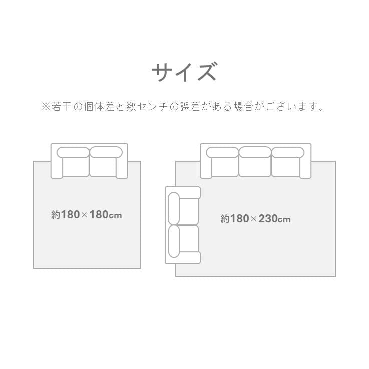 ソラレ カーペット・ラグ ブルー 約180×230cm シンプル 薄手 年間ラグ