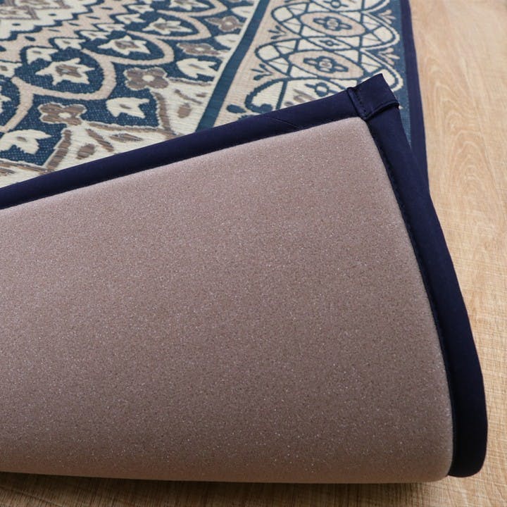 Fサークル 玄関マット 玄関マット ネイビー 約60×90cm い草 クラシック