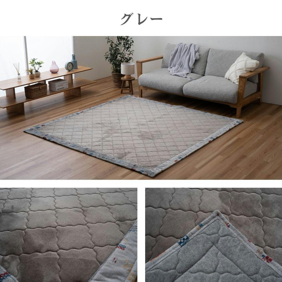 カーペット・ラグ グレー 約180×240cm ギャベ柄 ボリュームラグ