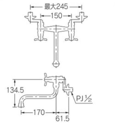 カクダイ 2ハントﾞル混合栓アンティークコﾞールトﾞ 128-106-AG【別送品