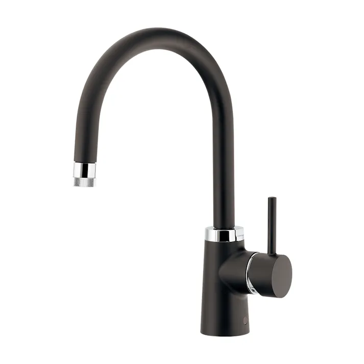 カクダイ シングルレバー混合栓(シャワーつき)マットブラック 117-142-D【別送品】