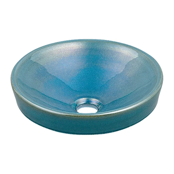 カクダイ 丸型手洗器孔雀 493-012-CB【別送品】