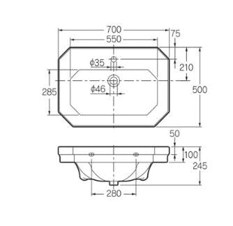 カクダイ 壁掛洗面器1ホール #DU-0438700000【別送品】 | リフォーム