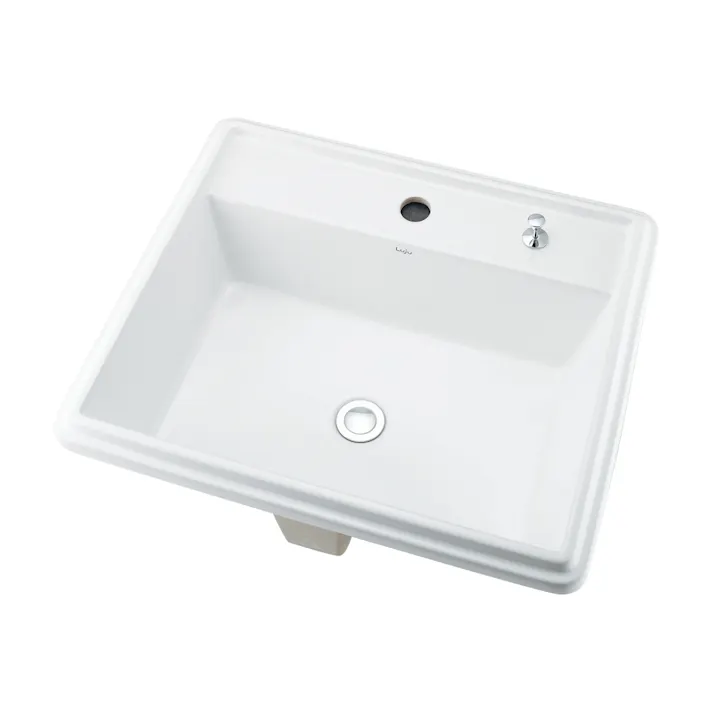 カクダイ 角型洗面器1ホール・ポップアップ独立つまみタイプ 493-151H【別送品】