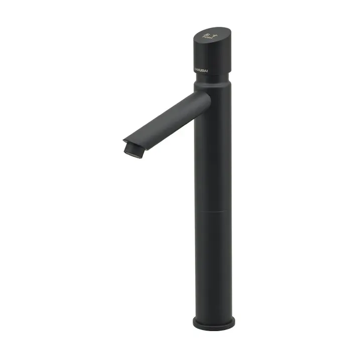 カクダイ 自閉立水栓(ミドル)マットブラック 716-313-D【別送品】