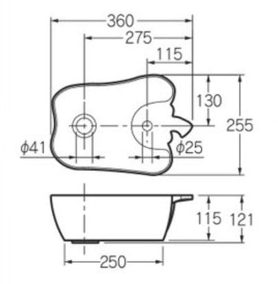 カクダイ 手洗器(国産ハﾟフﾟリカ)レットﾞ 493-157-R【別送品