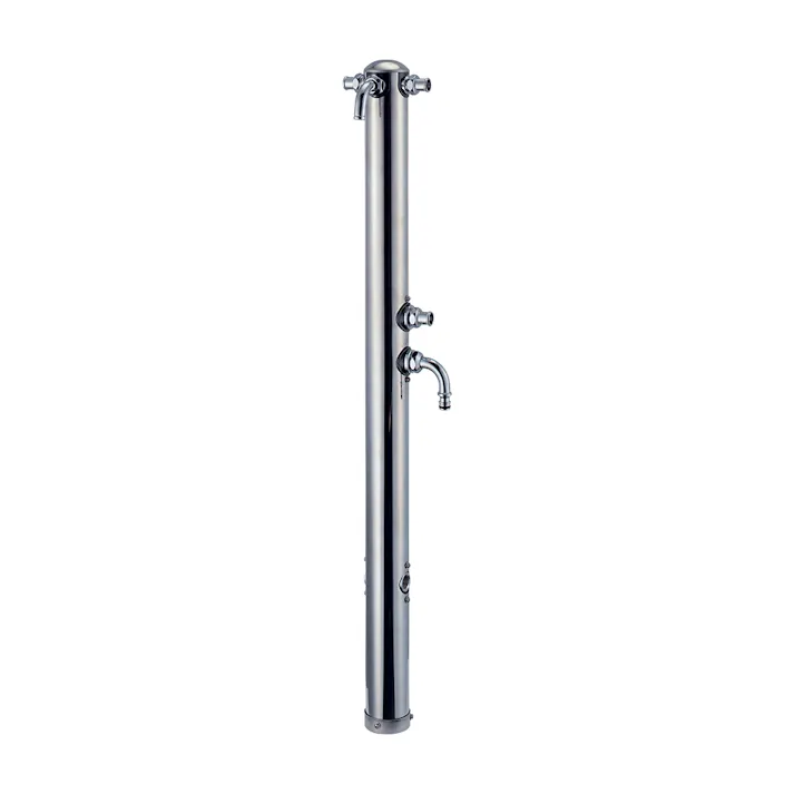 カクダイ 共用ステンレス双口混合栓柱 624-214【別送品】