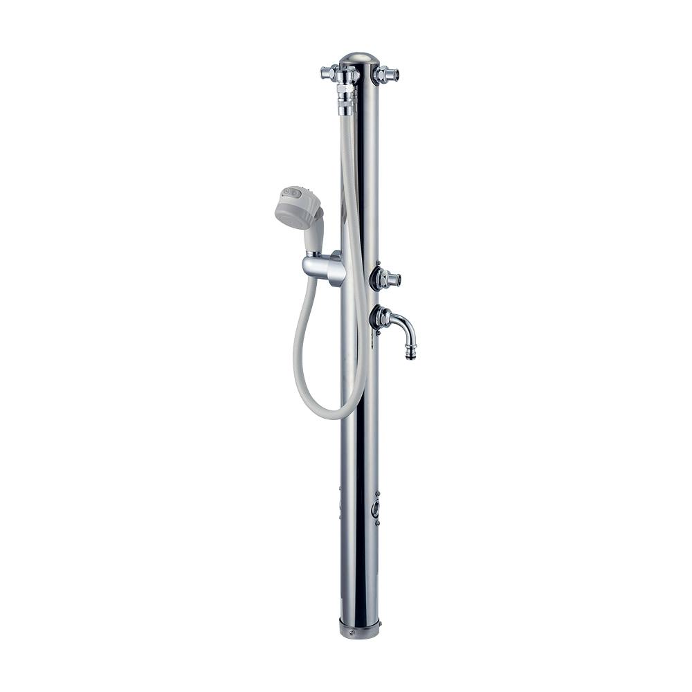 カクダイ 共用ステンレス双口シャワー混合栓柱(ペット用) 624-216【別送品】