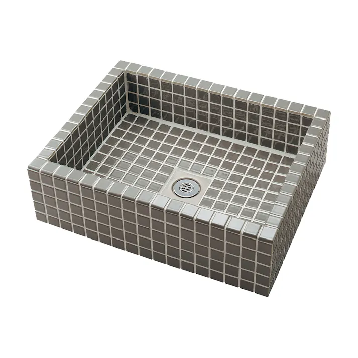 カクダイ 水栓柱パン(タイル張り・灰緑) 624-971【別送品】